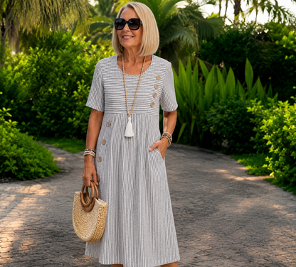 Julia | Striped Midi Dress