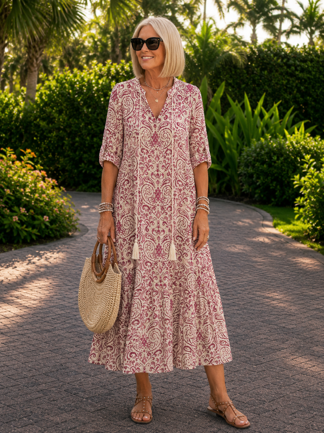 Luna | Boho Midi Dress