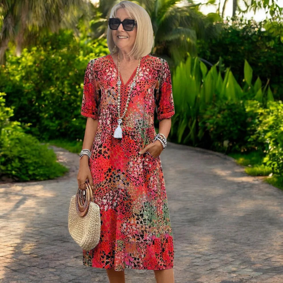 Camila | Lace V-neck Midi Dress