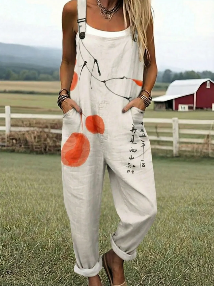 GIZADO | Cream Linen Jumpsuit